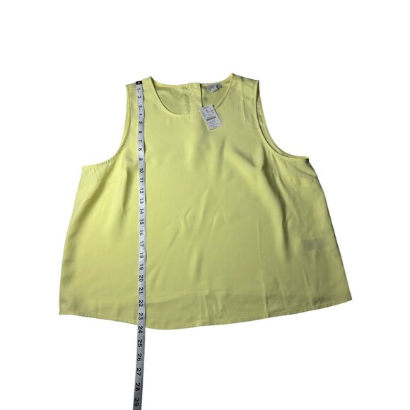 J.Crew Sleeveless Blouse Women's XL‎ Yellow Polyester New - Picture 4 of 8